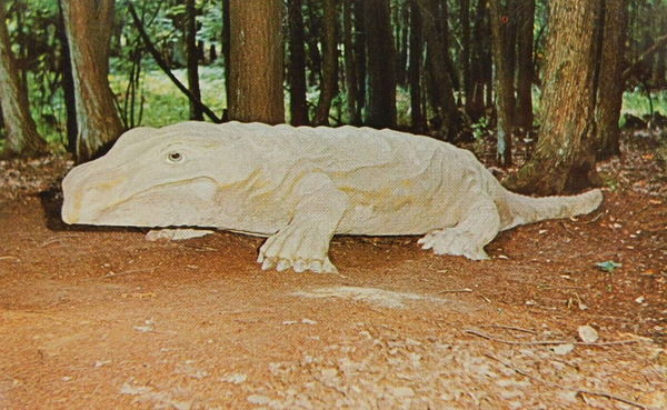 Dinosaur Gardens - Old Post Card View